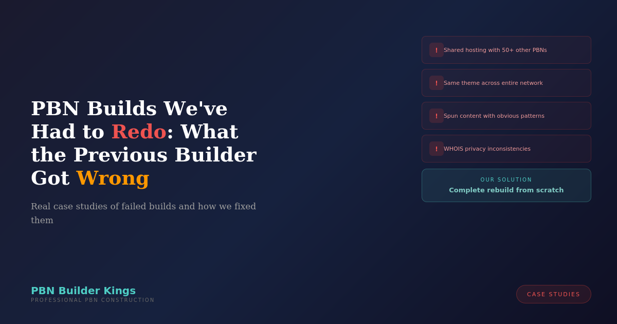 PBN Builds We've Had to Redo (And What the Previous Builder Got Wrong)