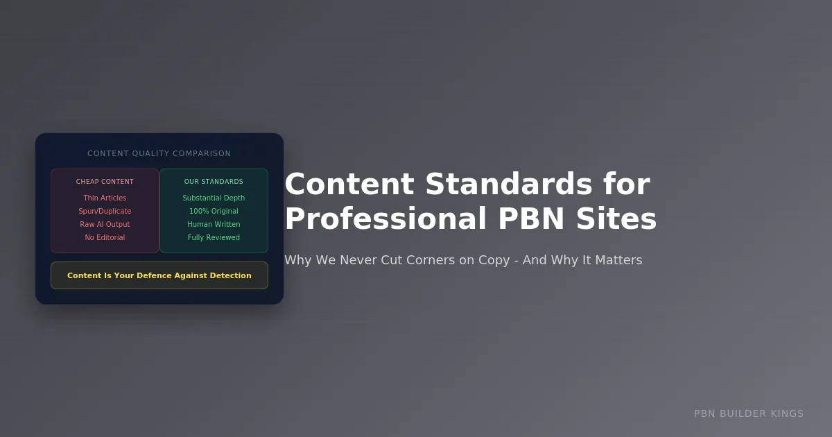 Content Standards for Professional PBN Sites: Why We Never Cut Corners on Copy