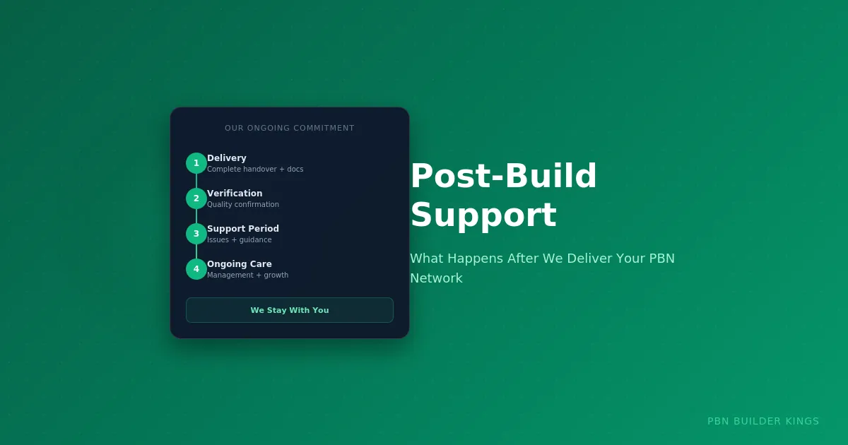 Post-Build Support: What Happens After We Deliver Your PBN Network