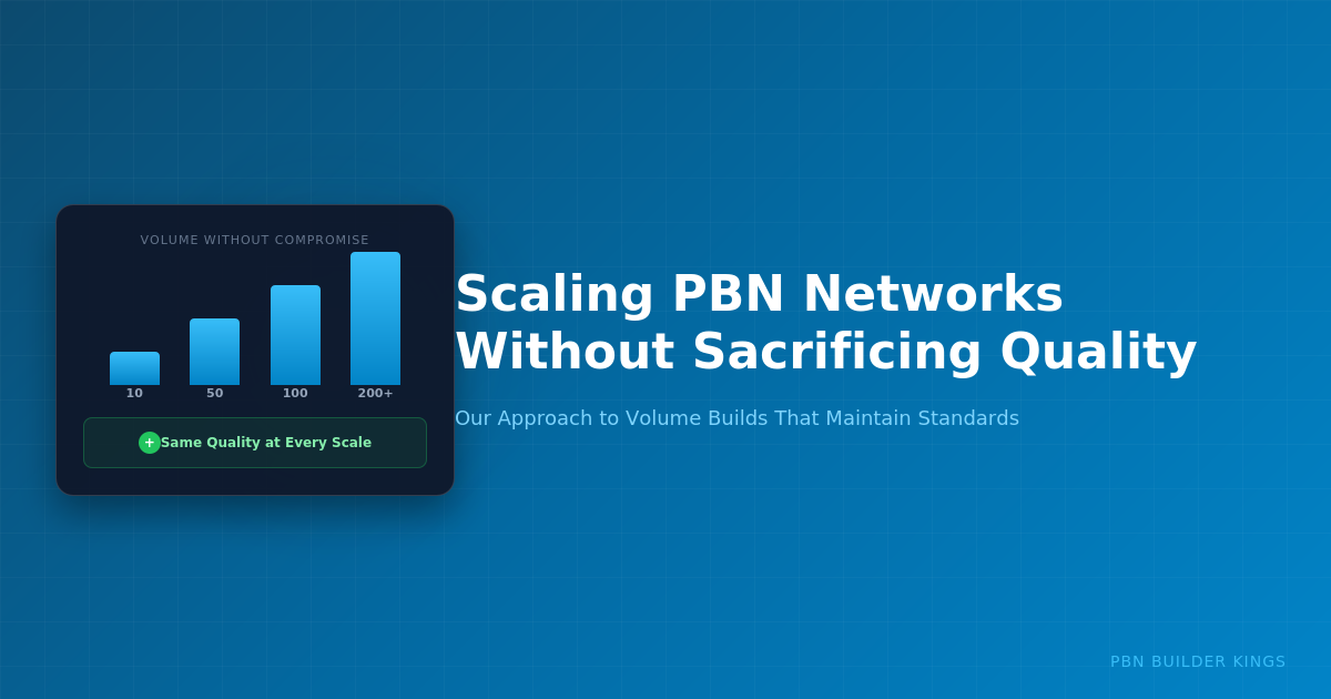 Scaling PBN Networks Without Sacrificing Quality: Our Approach to Volume Builds