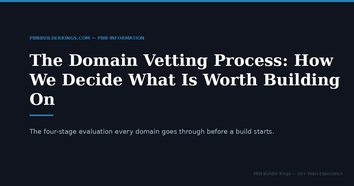 The Domain Vetting Process: How We Decide What Is Worth Building On