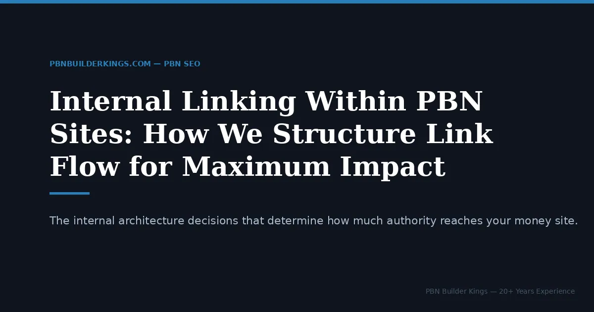 Internal Linking Within PBN Sites: How We Structure Link Flow for Maximum Impact